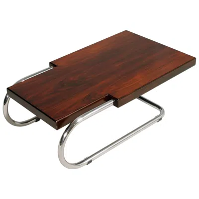 Pre-owned Mario Bellini 1960s Italian Chrome And Rosewood Coffee Cocktail Table  Attributed In Brown