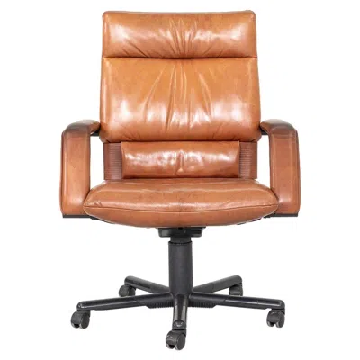 Pre-owned Mario Bellini 1980s  And Dieter Thiel For Vitra Figura Office Chair In Leather In Brown