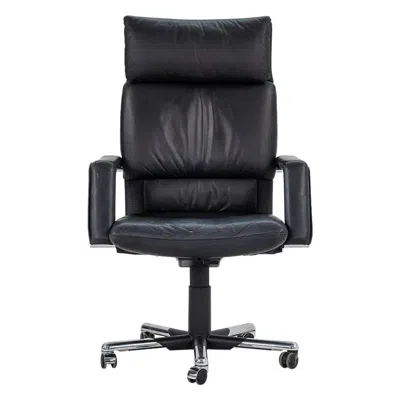 Pre-owned Mario Bellini 1990s  For Vitra Imago High Back Desk Chair In Black Leather