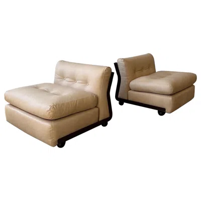 Pre-owned Mario Bellini Amanta Modular Lounge Chairs By  For B&b Italia In Brown