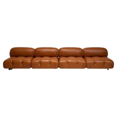Pre-owned Mario Bellini B&b 'camaleonda' Lounge Sofa In Cognac Leather In Brown