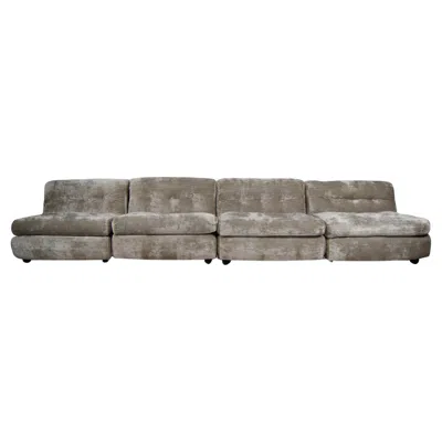 Pre-owned Mario Bellini B&b Italia  Amanta Italian Design Modular Sofa In Velvet In Gray