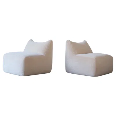 Pre-owned Mario Bellini Bambole Chairs, Upholstered In Alpaca, B&b Italia, 1970s In Gray