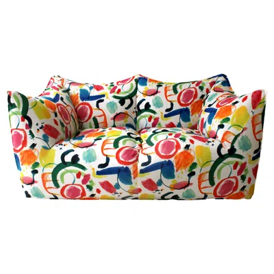 Pre-owned Mario Bellini Bibambola Sofa Designed By  Upholstered With Colored Arty Fabric In Brown