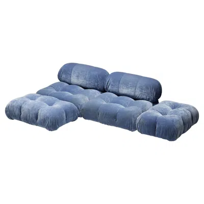 Pre-owned Mario Bellini Blue Velvet Camaleonda Sofa By  For B&b Italia, Italy, 1970s