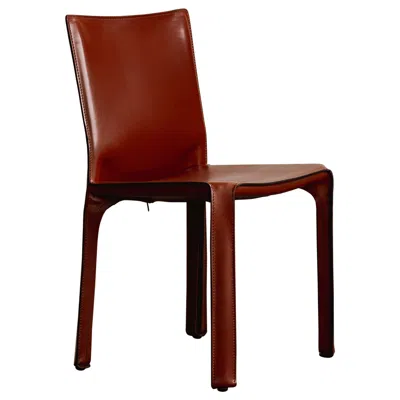Pre-owned Mario Bellini "cab 412” Chair For Cassina, China Red Leather, 1978