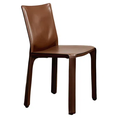 Pre-owned Mario Bellini "cab 412” Chair For Cassina, Hazelnut Leather, 1978 In Brown