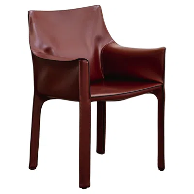 Pre-owned Mario Bellini “cab 413” Chair For Cassina, Russian Red Leather, 1977