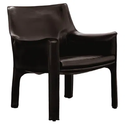 Pre-owned Mario Bellini “cab” 414 Chair For Cassina, Black Leather, 1977