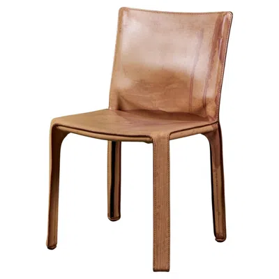 Pre-owned Mario Bellini Cab Side Dining Chair For Cassina In Brown