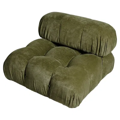 Pre-owned Mario Bellini Camaleonda Lounge Chair For B&b Italia, Green Linen Velvet, 1972