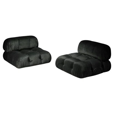 Pre-owned Mario Bellini Camaleonda Lounge Chairs By  For B&b Italia, Italy, 1970s In Black