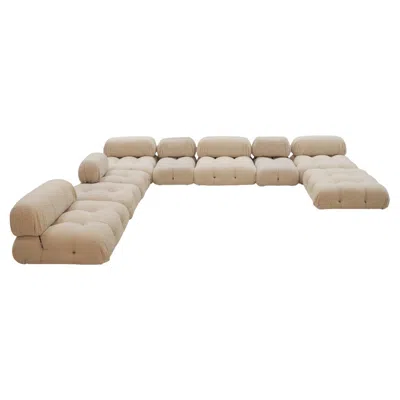 Pre-owned Mario Bellini Camaleonda Modular Sofa By , Italy 70s, White Bouclé Reupholstered