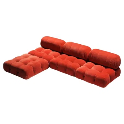 Pre-owned Mario Bellini “camaleonda” Modular Sofa In Red Corduroy - Early B&b Italia Ed.