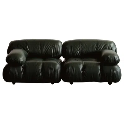 Pre-owned Mario Bellini "camaleonda" Sofa For B&b Italia, Dark Green, 1970, Set Of 2 In Black
