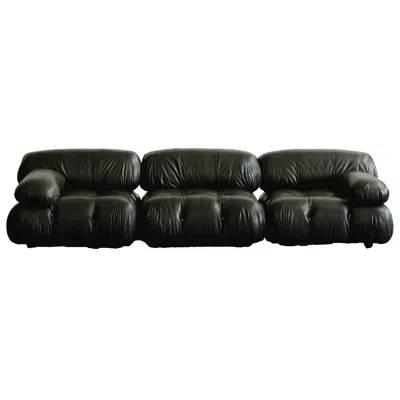 Pre-owned Mario Bellini "camaleonda" Sofa For B&b Italia, Dark Green, 1970, Set Of 3 In Black