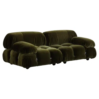 Pre-owned Mario Bellini "camaleonda" Sofa For B&b Italia, Green Velvet, 1970, Set Of 2