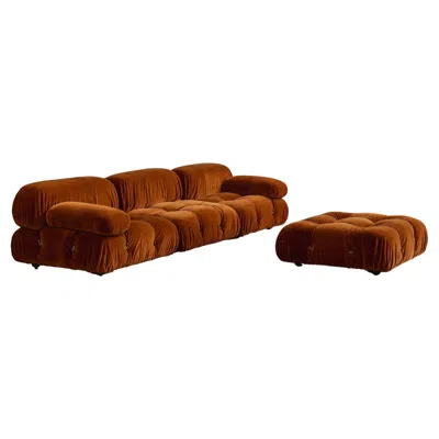 Pre-owned Mario Bellini “camaleonda” Sofa For B&b Italia, Rust Brown, 1970, Set Of 4