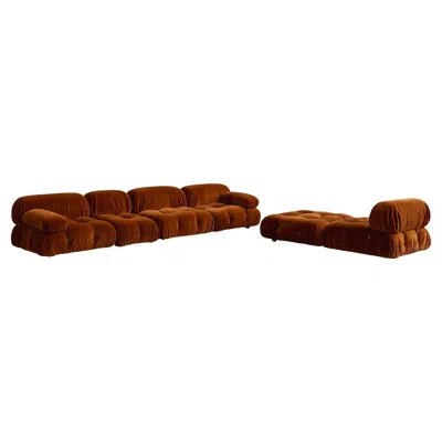 Pre-owned Mario Bellini “camaleonda” Sofa For B&b Italia, Rust Brown, 1970, Set Of 6