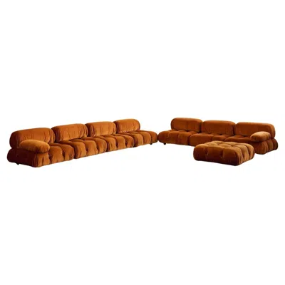 Pre-owned Mario Bellini “camaleonda” Sofa For B&b Italia, Rust Brown, 1970, Set Of 8