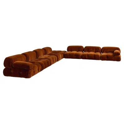 Pre-owned Mario Bellini “camaleonda” Sofa For B&b Italia, Rust Brown, 1970, Set Of 8