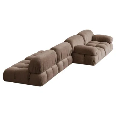 Pre-owned Mario Bellini "camaleonda" Sofa For B&b Italia, Taupe Alpaca, 1970, Set Of 4 In Brown