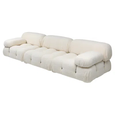 Pre-owned Mario Bellini Camaleonda Three-seater In Boucle Wool With 2 Armrests By , 1970's In Gray