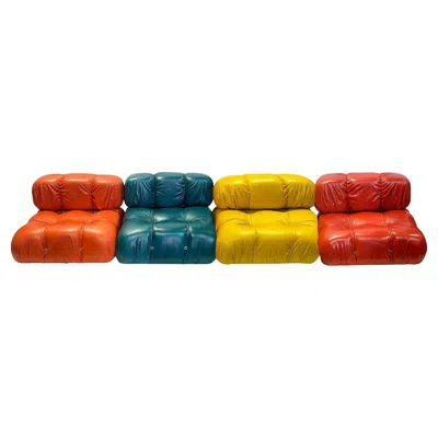 Pre-owned Mario Bellini Colorful Four-piece Camaleonda Leather Sofa By  For B&b Italia. In Brown
