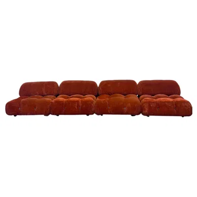 Pre-owned Mario Bellini Divano Camaleonda In Velluto Rosso Di  Per B&b Italia In Red