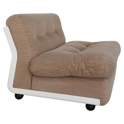 Pre-owned Mario Bellini For C&b Italia Midcentury Amanta Velvet Armchair, 1973 In Brown
