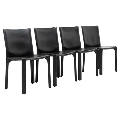 Pre-owned Mario Bellini For Cassina Cab 412, Set Of Four, 1990s In Black