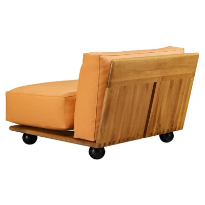 Pre-owned Mario Bellini For Cassina 'pianura' Lounge Chair In Walnut And Leather In Brown