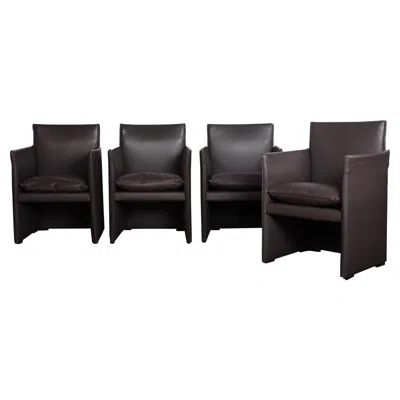 Pre-owned Mario Bellini Four Break Chairs By  For Cassina In Black