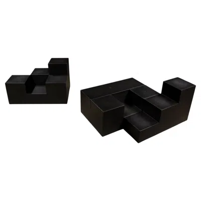 Pre-owned Mario Bellini , Gli Scacchi, 5 Elements, Table / Seating For C&b Italia 1971 In Black