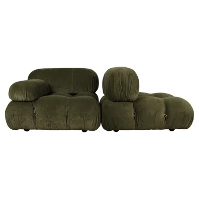 Pre-owned Mario Bellini Green Linen Camaleonda Modular Sofa For B&b Italia, 1972, Set Of 2