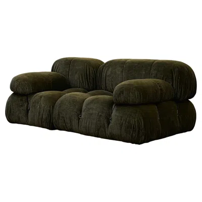 Pre-owned Mario Bellini Green Linen Velvet Camaleonda Sofa For B&b Italia, 1972, Set Of 2