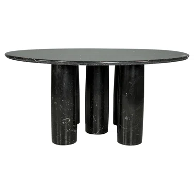 Pre-owned Mario Bellini Il Colonnato Round Table By , Black Marble, 1970s Cassina