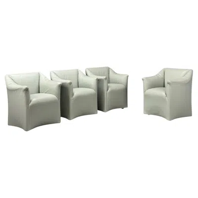 Pre-owned Mario Bellini , Italian Modern, Leather, Four Model 684 Armchairs, Italy, 1980s In Gray