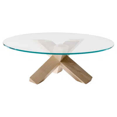 Pre-owned Mario Bellini La Rotonda Coffee Table, Wood & Glass, Mid-century In Brown