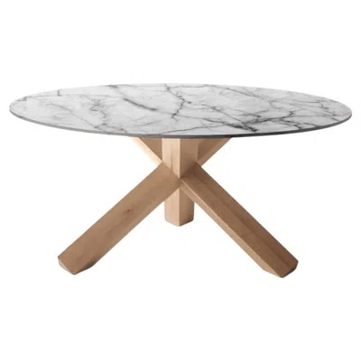 Pre-owned Mario Bellini La Rotonda Table By Cassina, Solid Wood, Mid-century In Brown