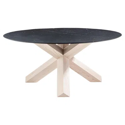 Pre-owned Mario Bellini La Rotonda Table, Wood & Glass, Mid-century Modern In Brown