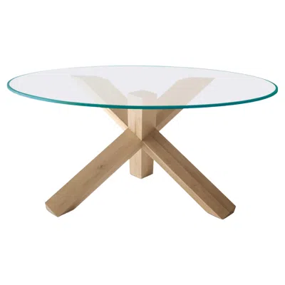 Pre-owned Mario Bellini La Rotonda Table, Wood & Glass, Mid-century Modern In Brown