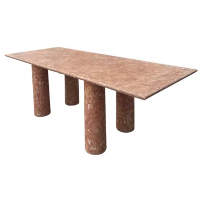 Pre-owned Mario Bellini Large Bellini Style Rectangle Dining Table In Coral Portuguese Travertine In Red