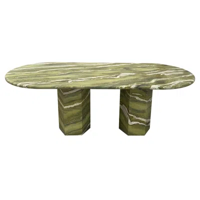 Pre-owned Mario Bellini Large Green Marble Oval Dining Table By My Habitat Design