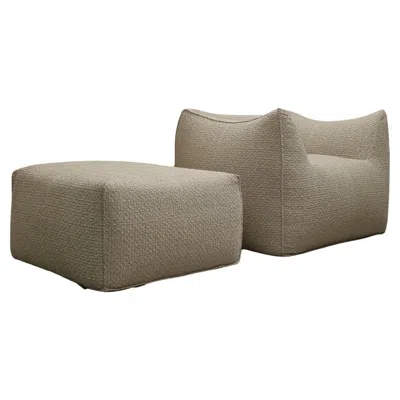 Pre-owned Mario Bellini Le Bambole Armchair And Pouf Designed By  For B&b Italia 1972 In Gray