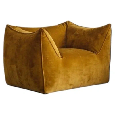 Pre-owned Mario Bellini “le Bambole” Armchair For B&b Italia, Mustard Velvet, 1971 In Yellow
