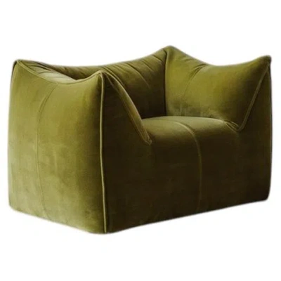 Pre-owned Mario Bellini “le Bambole” Armchair For B&b Italia, Olive Green Velvet, 1971