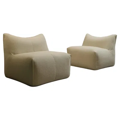 Pre-owned Mario Bellini Le Bambole Armchairs Designed By  For B&b Italia 1972 In Brown