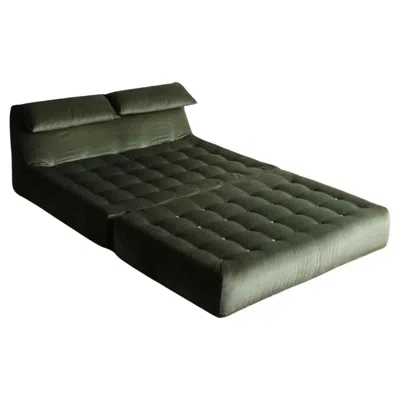 Pre-owned Mario Bellini Le Bambole Bed In Green Velvet By  For B&b Italia, 1970s