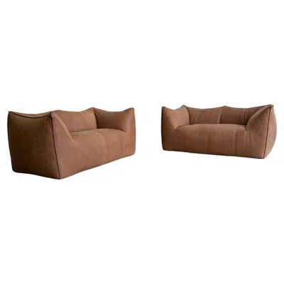 Pre-owned Mario Bellini Le Bambole By  For C&b Italia Leather Sofa, 1970s In Brown